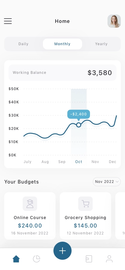 Cost Management Mobile App UI Kit - Screenshot 1