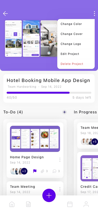 Task & Project Management Mobile App UI Kit for Figma, Sketch & XD ...