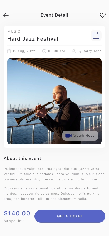 Event Booking Mobile App UI Kit - Screenshot 4