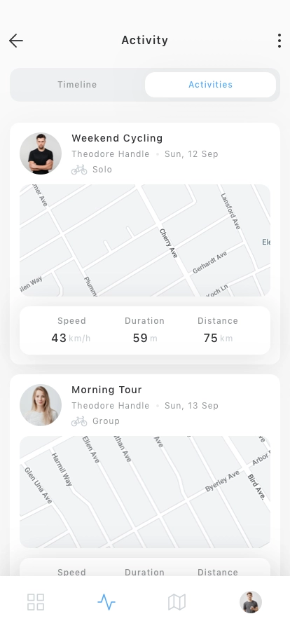 Cycling Tracker Mobile App UI Kit - Screenshot 2