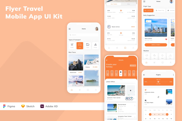 Flyer Travel Mobile App UI Kit