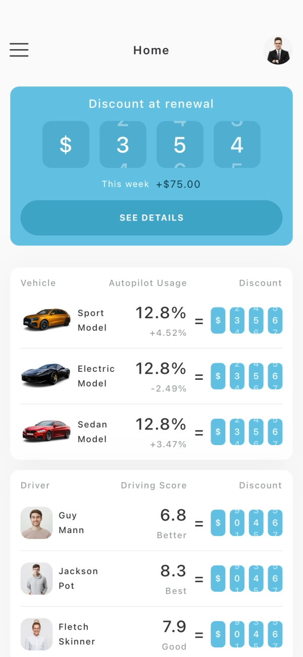 Car Smart Insurance Mobile App UI Kit - Screenshot 2