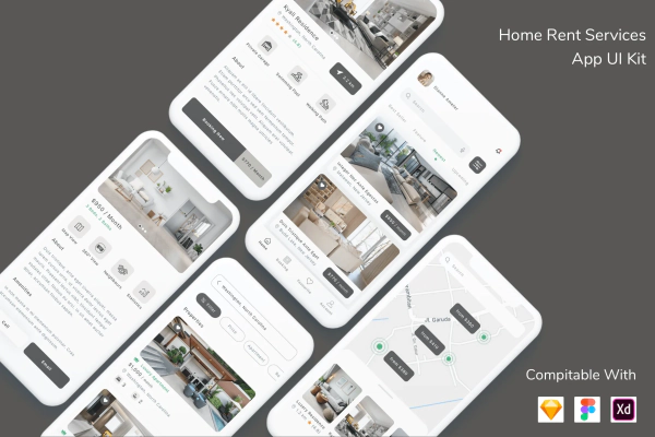 Home Rent Services App UI Kit