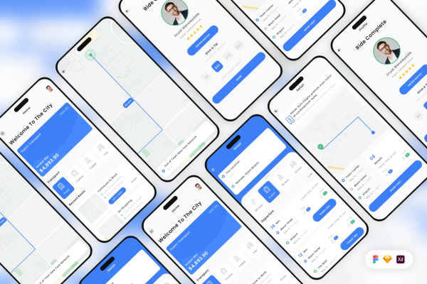 Public Transport Mobile App UI Kit