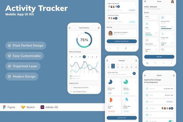 Activity Tracker Mobile App UI Kit