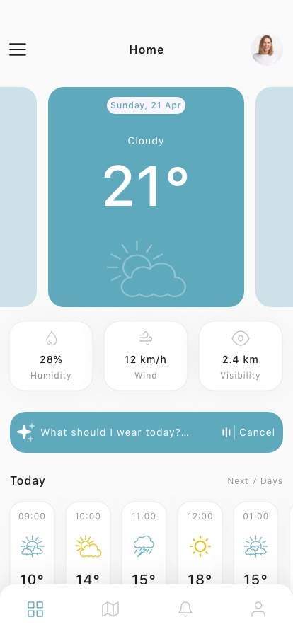 AI Weather Forecast Mobile App UI Kit - Screenshot 1