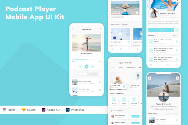 Podcast Player Mobile App UI Kit