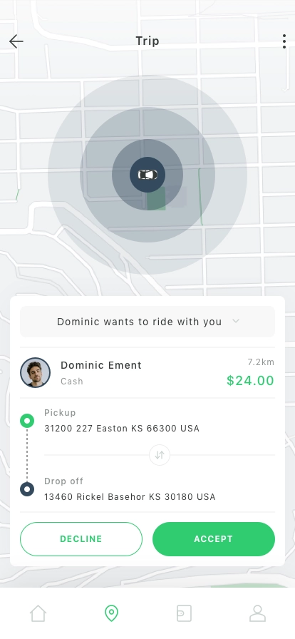 Taxi Booking Mobile App UI Kit - Screenshot 2