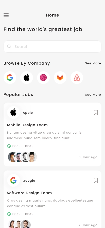 Job & Freelancer Finder App UI Kit - Screenshot 1