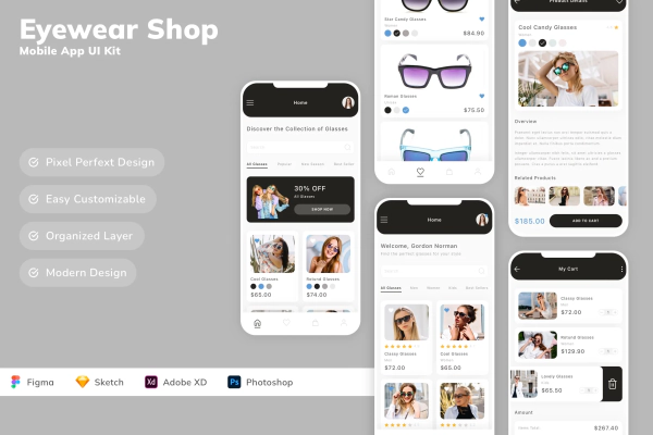 Eyewear Shop Mobile App UI Kit