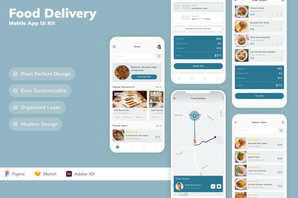 Food Delivery Mobile App UI Kit
