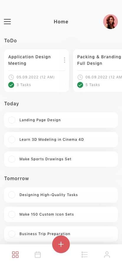 ToDo List Mobile App UI Kit - Screenshot 1