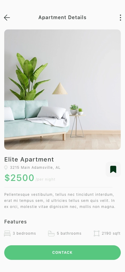 Apartment Booking Mobile App UI Kit - Screenshot 5