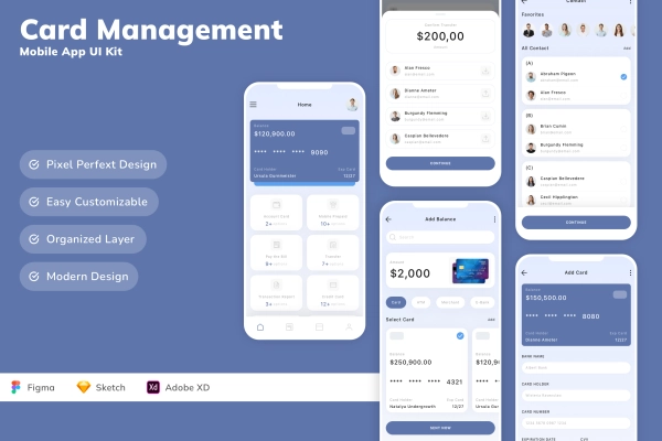 Card Management Mobile App UI Kit
