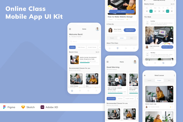 Online Class Mobile App UI Kit