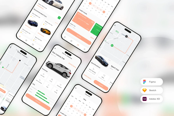 Luxury Car Rental Mobile App UI Kit