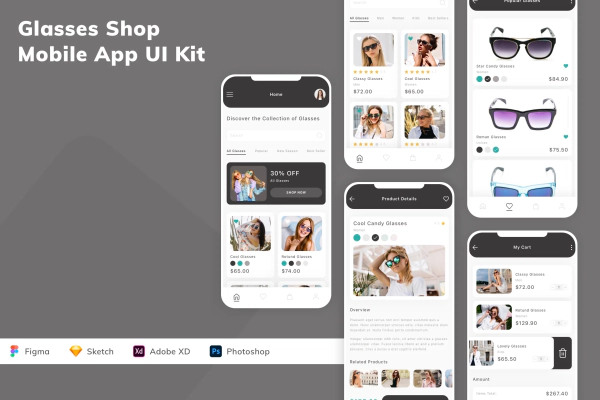 Glasses Shop Mobile App UI Kit