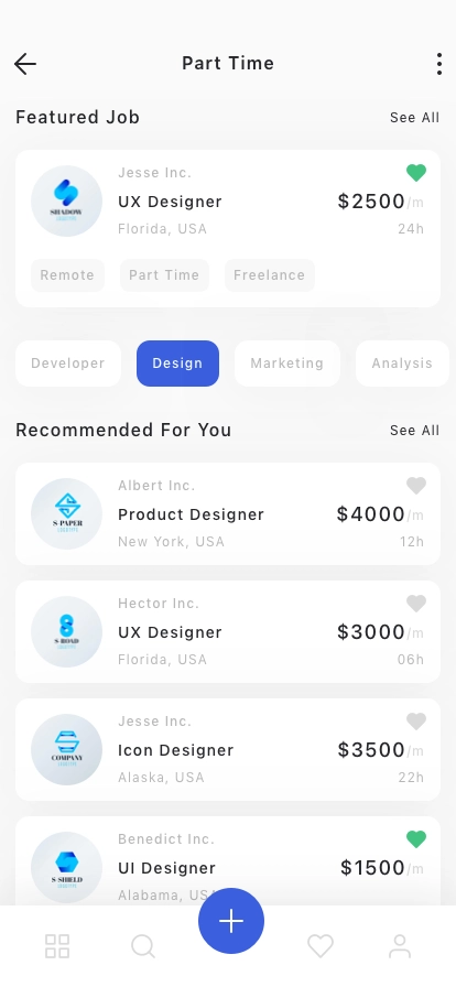 Job Finder Mobile App UI Kit for Figma, Sketch & XD | UIworkshop