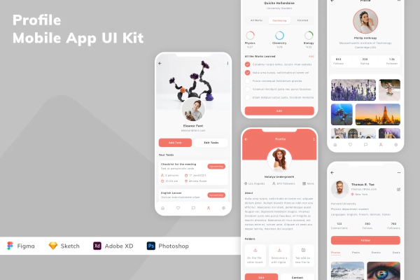 Profile Mobile App UI Kit