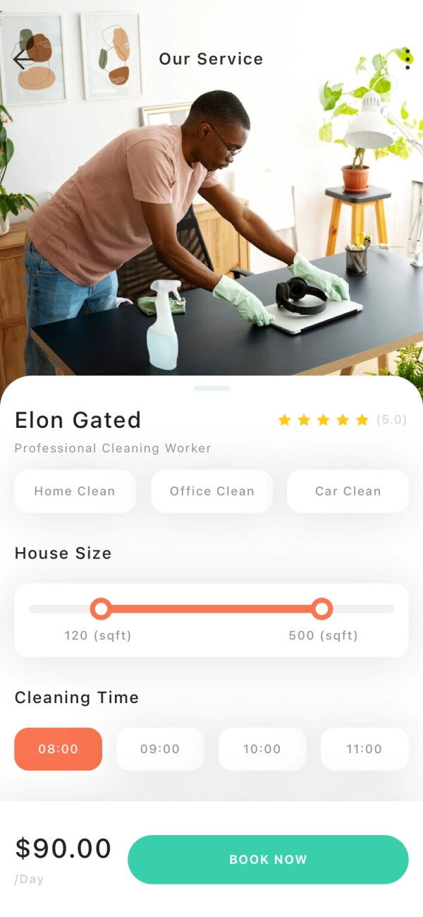 Cleaning Service Mobile App UI Kit - Screenshot 3