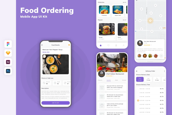 Food Ordering Mobile App UI Kit