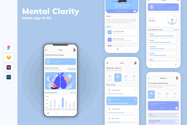Mental Clarity Mobile App UI Kit