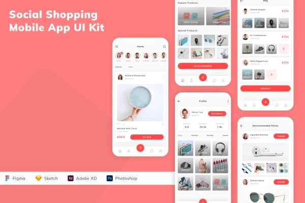 Social Shopping Mobile App UI Kit