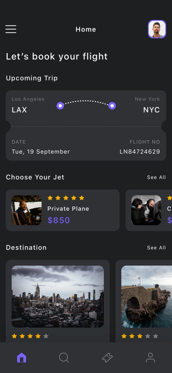 Booking Flight Ticket Mobile App UI Kit - Screenshot 1