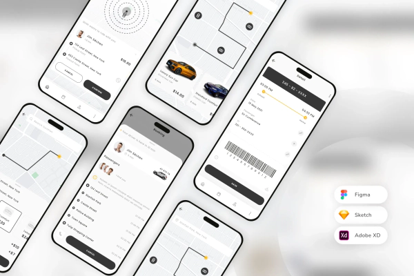 Taxi Booking Mobile App UI Kit