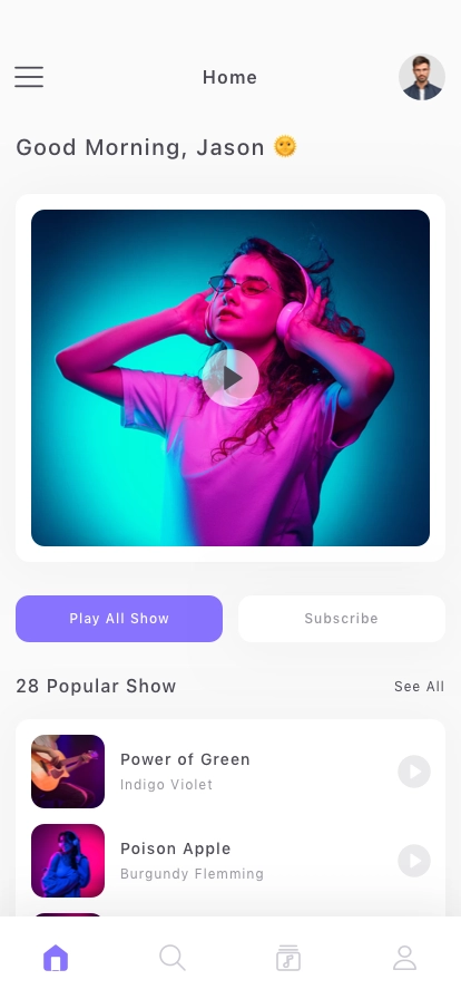 Music & Radio Player Mobile App UI Kit - Screenshot 1