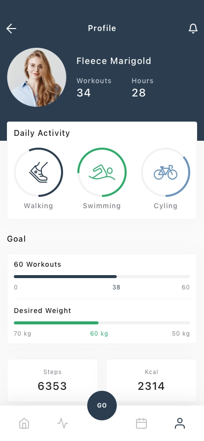 Body Activity Tracker Mobile App UI Kit - Screenshot 1