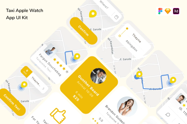 Taxi Apple Watch App UI Kit