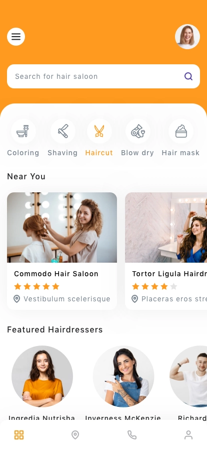 Hairdresser & Hair Salon Reservation App UI Kit - Screenshot 1