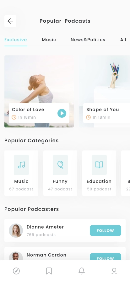 Podcast Platform Mobile App UI Kit - Screenshot 3