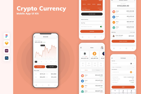 Crypto Currency Mobile App UI Kit