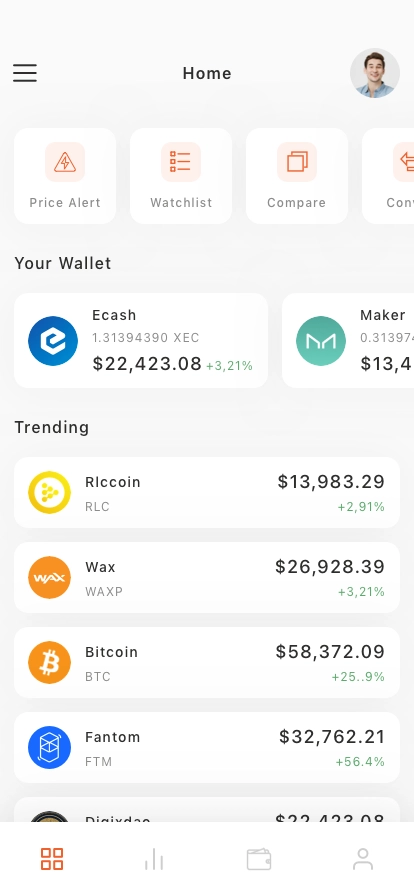 Crypto Market Mobile App UI Kit - Screenshot 1