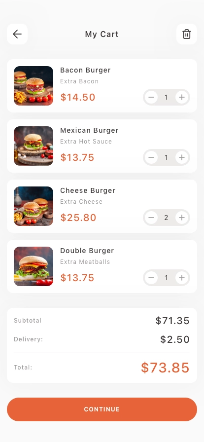 Food & Burger Mobile App UI Kit - Screenshot 4