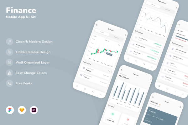 Finance Mobile App UI Kit