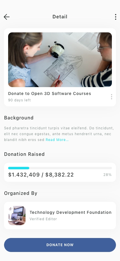 Crowder Charity Mobile App UI Kit - Screenshot 5