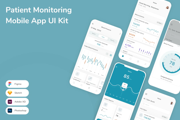 Patient Monitoring Mobile App UI Kit