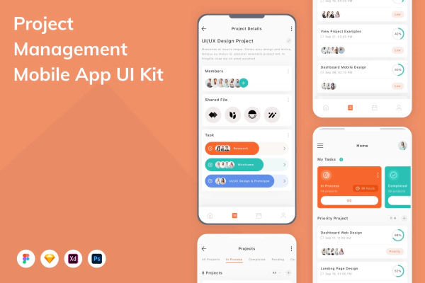Project Management Mobile App UI Kit