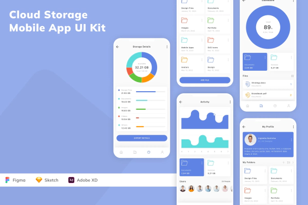Cloud Storage Mobile App UI Kit
