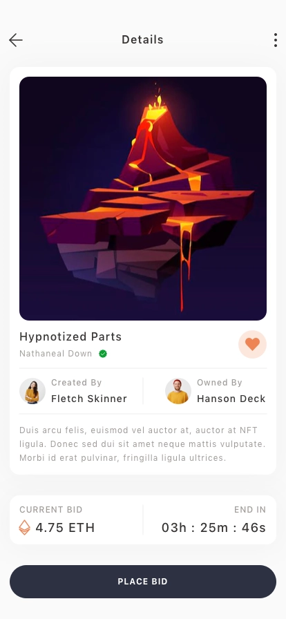 NFT Market Mobile App UI Kit - Screenshot 2