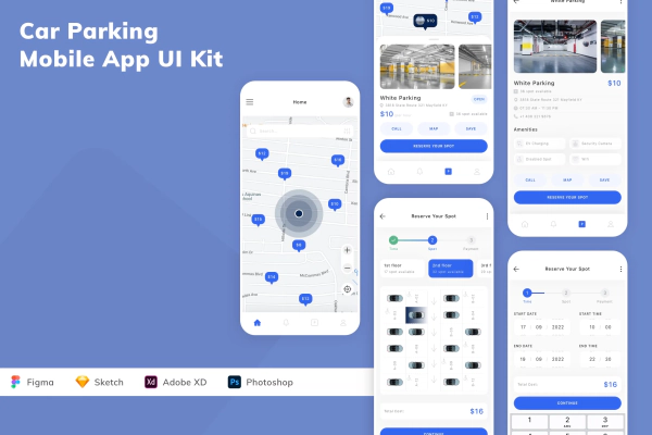 Car Parking Mobile App UI Kit
