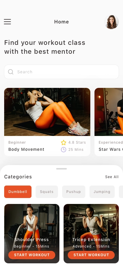 Workout & Fitness Mobile App UI Kit - Screenshot 2
