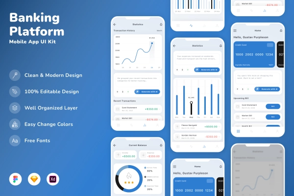Banking Platform Mobile App UI Kit