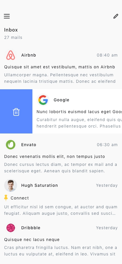 Mail Client Mobile App UI Kit - Screenshot 2