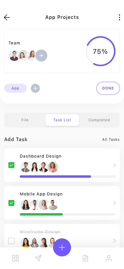 Project Management Mobile App UI Kit - Screenshot 2