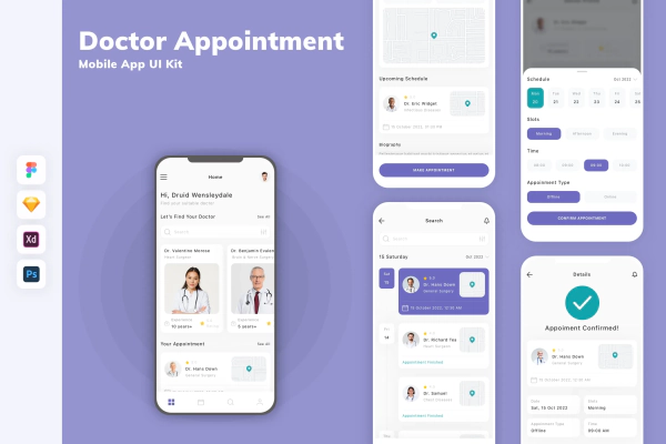 Doctor Appointment Mobile App UI Kit