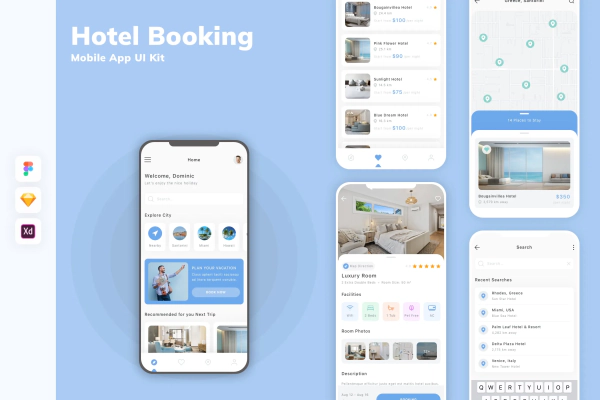 Hotel Booking Mobile App UI Kit